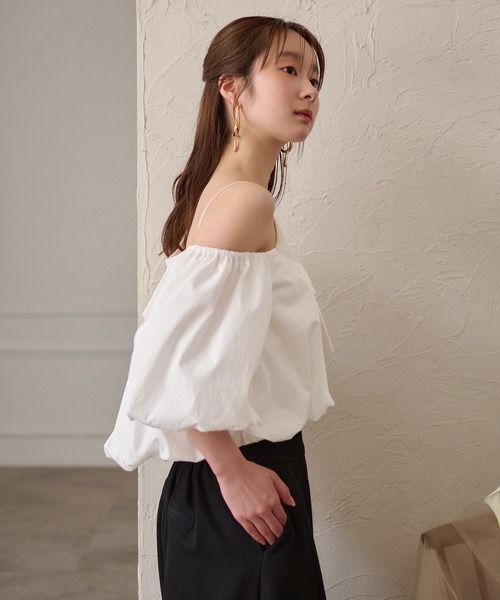 balloon one shoulder tops / バルーンワンショルダートップス