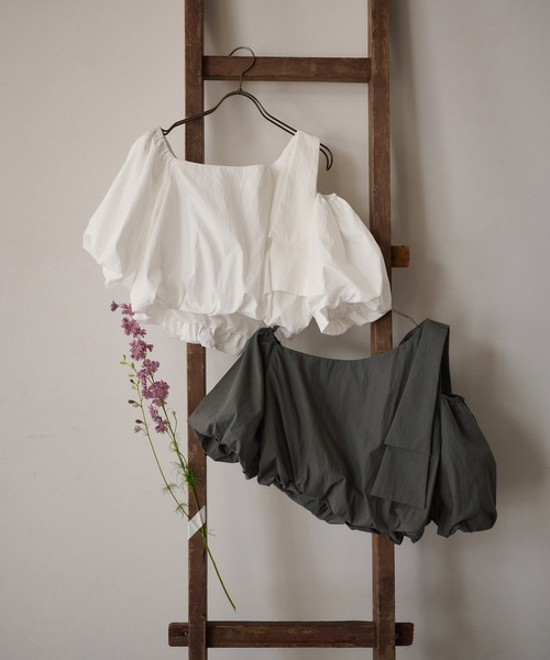 balloon one shoulder tops / バルーンワンショルダートップス