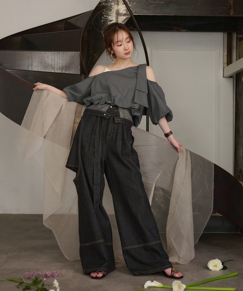 ⭐︎新品未使用⭐︎ sov. バルーントップス セール】balloon one shoulder tops / バルーンワンショルダー