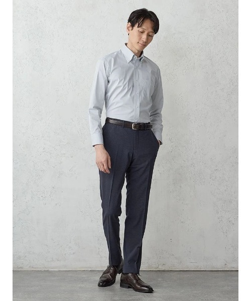 Perfect Suit FActory(パーフェクトスーツファクトリー)の「【ノンアイロン】長袖ワイシャツ【クラシコ】テックスブリッド ベージュ/グリーン/ネイビー(ビジネスシャツ・メンズ・ネイビー/ベージュ/ライトグリーン・L/M/LL/S)」の15枚目の写真