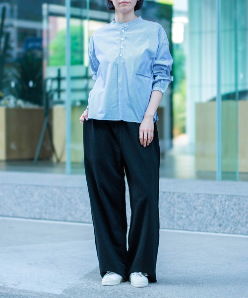 D.M.G.（ドミンゴ）の「[D.M.G / ディーエムジー] 50コーマストライプ プルオーバーシャツ（シャツ/ブラウス・レディース・ブルー系その他・3/2）」の4枚目の写真