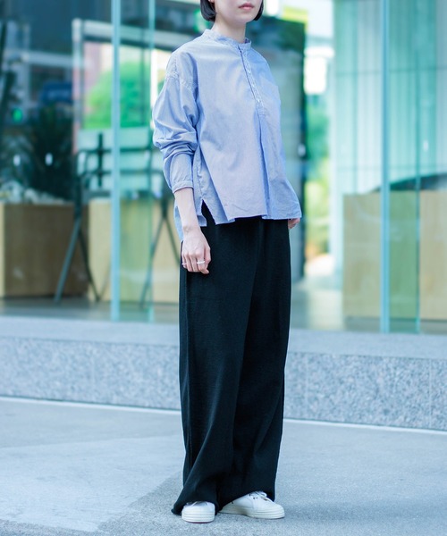 D.M.G.（ドミンゴ）の「[D.M.G / ディーエムジー] 50コーマストライプ プルオーバーシャツ（シャツ/ブラウス・レディース・ブルー系その他・3/2）」の5枚目の写真