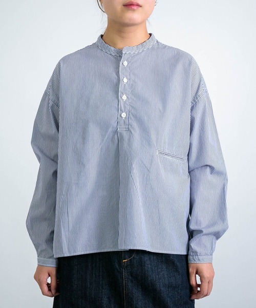 D.M.G.（ドミンゴ）の「[D.M.G / ディーエムジー] 50コーマストライプ プルオーバーシャツ（シャツ/ブラウス・レディース・ブルー系その他・3/2）」の6枚目の写真