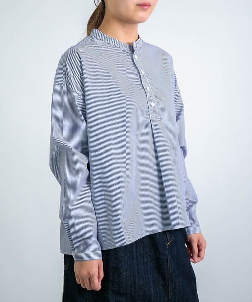 D.M.G.（ドミンゴ）の「[D.M.G / ディーエムジー] 50コーマストライプ プルオーバーシャツ（シャツ/ブラウス・レディース・ブルー系その他・3/2）」の15枚目の写真