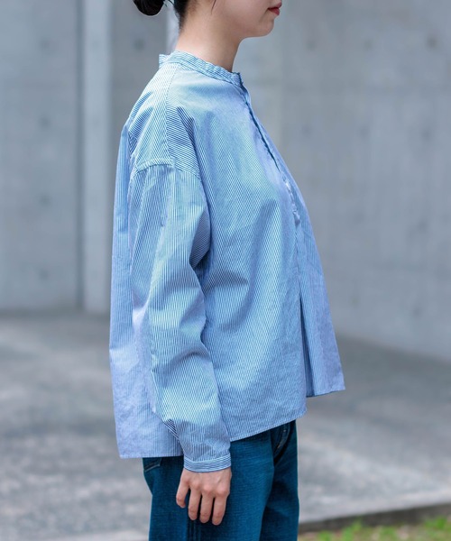 D.M.G.（ドミンゴ）の「[D.M.G / ディーエムジー] 50コーマストライプ プルオーバーシャツ（シャツ/ブラウス・レディース・ブルー系その他・3/2）」の19枚目の写真