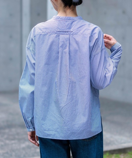 D.M.G.（ドミンゴ）の「[D.M.G / ディーエムジー] 50コーマストライプ プルオーバーシャツ（シャツ/ブラウス・レディース・ブルー系その他・3/2）」の20枚目の写真