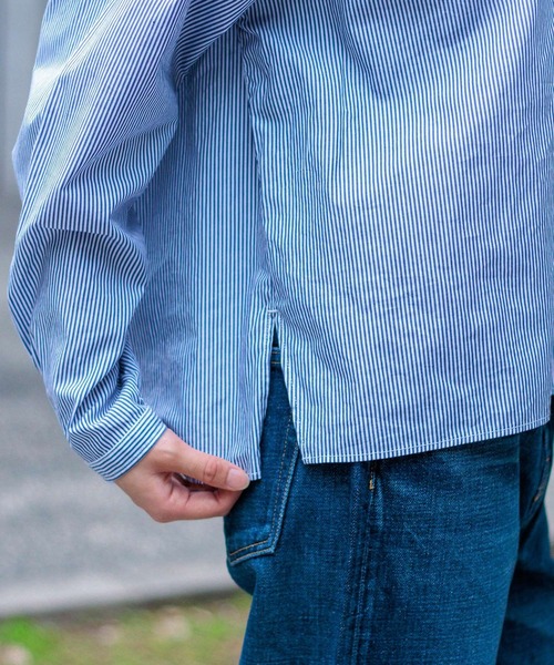 D.M.G.（ドミンゴ）の「[D.M.G / ディーエムジー] 50コーマストライプ プルオーバーシャツ（シャツ/ブラウス・レディース・ブルー系その他・3/2）」の10枚目の写真