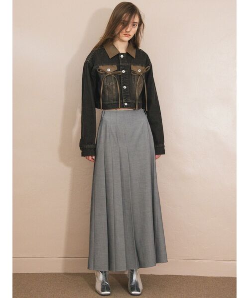 CALNAMUR（カルナムール）の「フェイクレザースウィッチングデニムジャケット（デニムジャケット・レディース・ブラック/ブルー・FREE）」の12枚目の写真