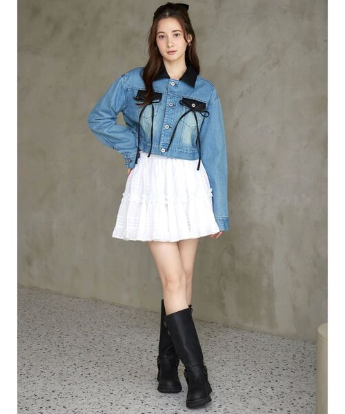 CALNAMUR（カルナムール）の「フェイクレザースウィッチングデニムジャケット（デニムジャケット・レディース・ブラック/ブルー・FREE）」の22枚目の写真