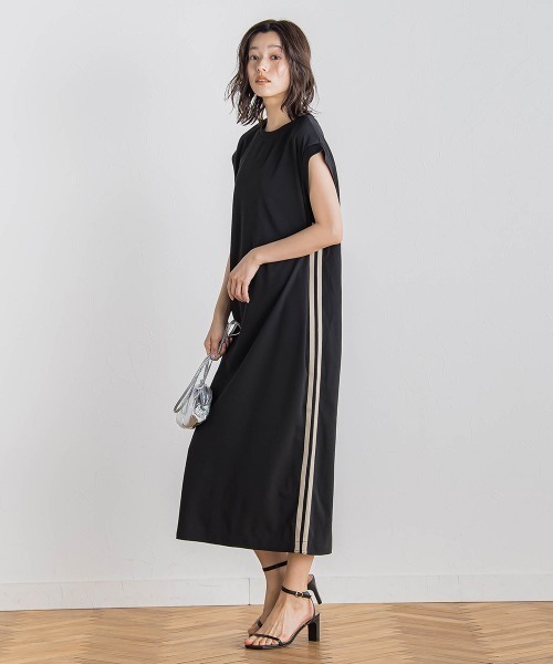 Droite lautreamont(ドロワットロートレアモン)の「【WEB限定】カットジョーゼットサイドラインワンピース≪手洗い可能≫(ワンピース・レディース・ライトグレー/ブラック/ブラウン・M)」の9枚目の写真