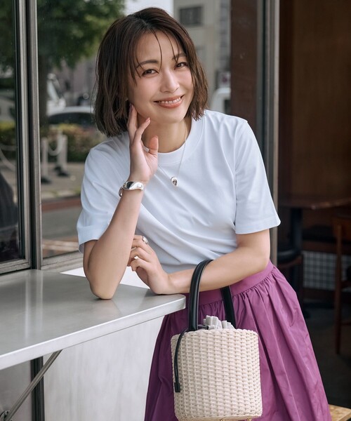 【Saori Oyamada × SLOANE × ANAYI】コットン天竺コンパクトＴシャツ