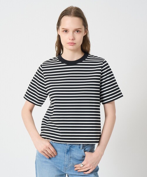 ANAYI（アナイ）の「【Saori Oyamada × SLOANE × ANAYI】コットン天竺コンパクトＴシャツ（Tシャツ/カットソー・レディース・ブラック系その他/ホワイト/ブラウン・36/38）」の5枚目の写真
