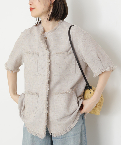 追加》【SP】TWEEDショートスリーブジャケット（ノーカラー