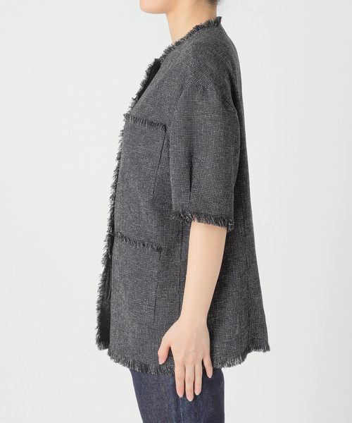 追加》【SP】TWEEDショートスリーブジャケット（ノーカラー