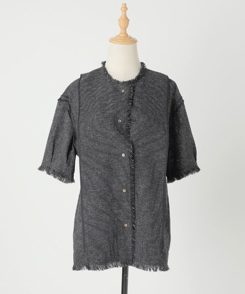 専用♥JOURNAL STANDARD　ショートハーフスリーブジャケット 追加》【SP】TWEEDショートスリーブジャケット（ノーカラー