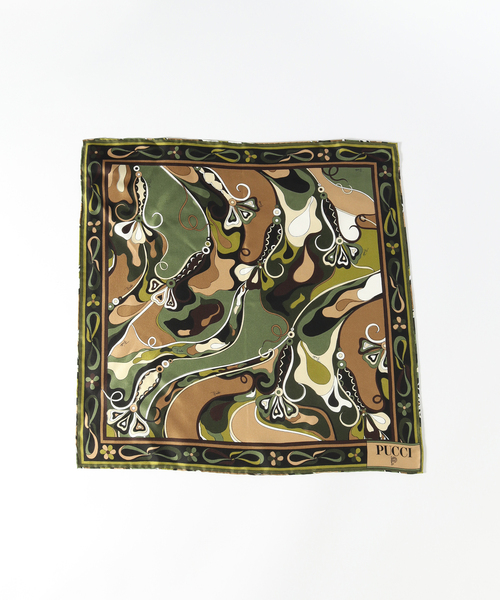 JOURNAL STANDARD(ジャーナルスタンダード)の「EMILIO PUCCI / エミリオプッチ FOULARD 52X52-SILK TWILL(バンダナ/スカーフ・メンズ・カーキ・FREE)」の2枚目の写真