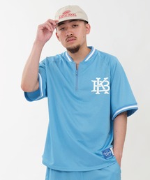 KEBOZ(P{Y)EFG MESH BASEBALL HALF ZIP JERSEY(Vc/uEX)