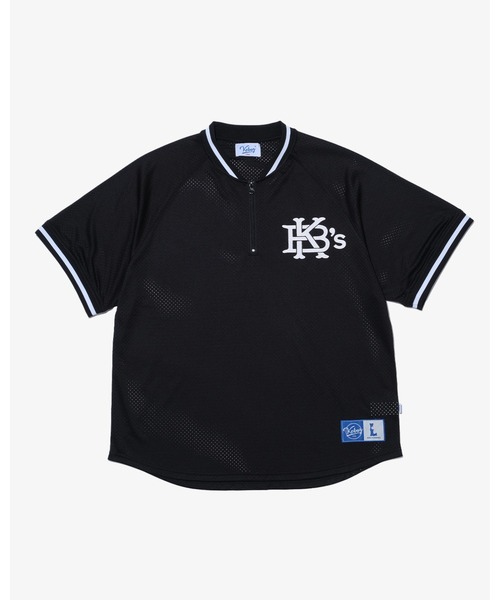 Keboz メッシュユニフォーム Lサイズ オリーブ MESH STRIPE BASEBALL JERSEY（シャツ/ブラウス）｜KEBOZ