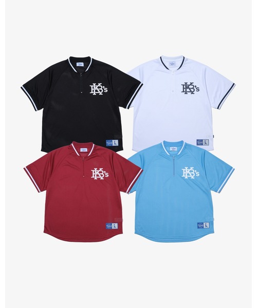 KEBOZ(ケボズ)の「EFG MESH BASEBALL HALF ZIP JERSEY(シャツ/ブラウス・メンズ・バーガンディー/ホワイト/ブラック/スカイブルー・M/XL/L/S)」の7枚目の写真