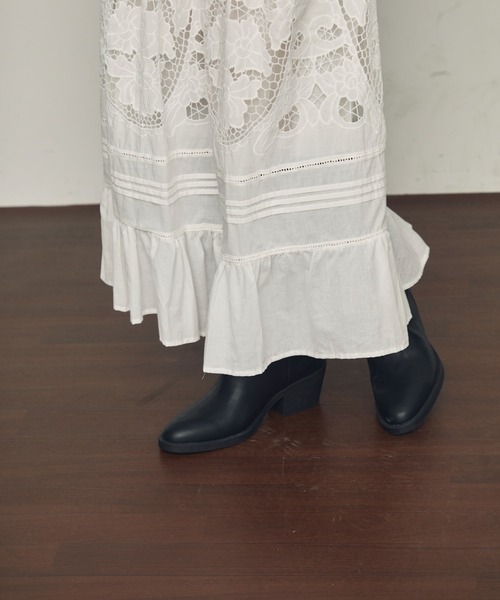 Trish（トリッシュ）の「カットワークレースギャザースカート（スカート・レディース・ホワイト・FREE）」の14枚目の写真