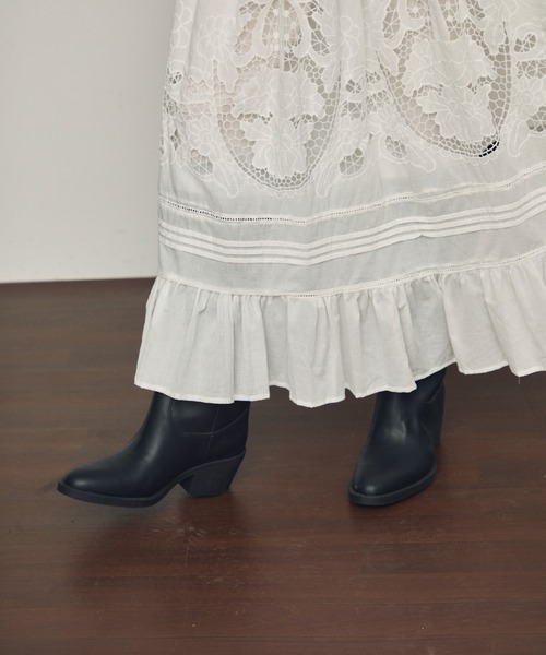 Trish（トリッシュ）の「カットワークレースギャザースカート（スカート・レディース・ホワイト・FREE）」の15枚目の写真