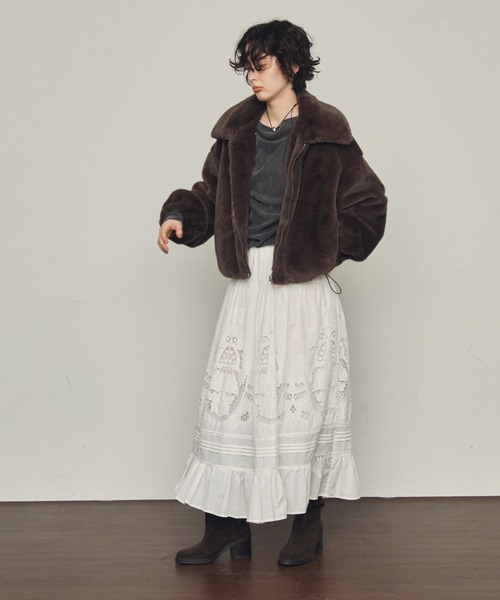 Trish（トリッシュ）の「カットワークレースギャザースカート（スカート・レディース・ホワイト・FREE）」の17枚目の写真