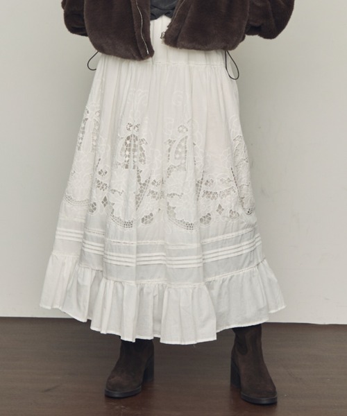 カットワークレースギャザースカート（スカート）｜Trish（トリッシュ