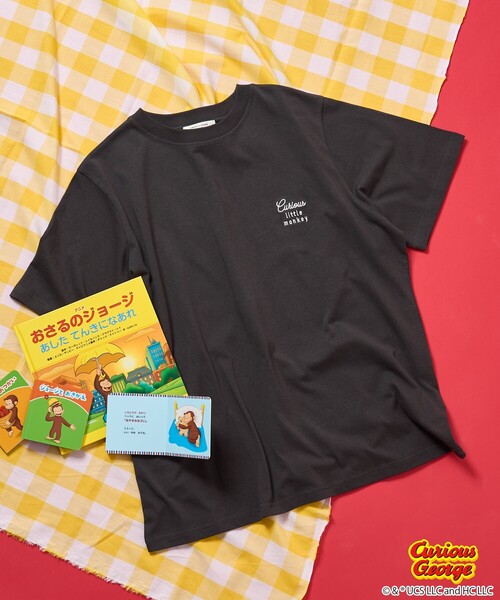 tシャツ 「おさるのジョージ」 キャット ＆ ドッグ バックプリントTシャツ/ビッグシルエットTシャツ レディース FREAK'S STORE tシャツ 「おさるのジョージ」 キャット