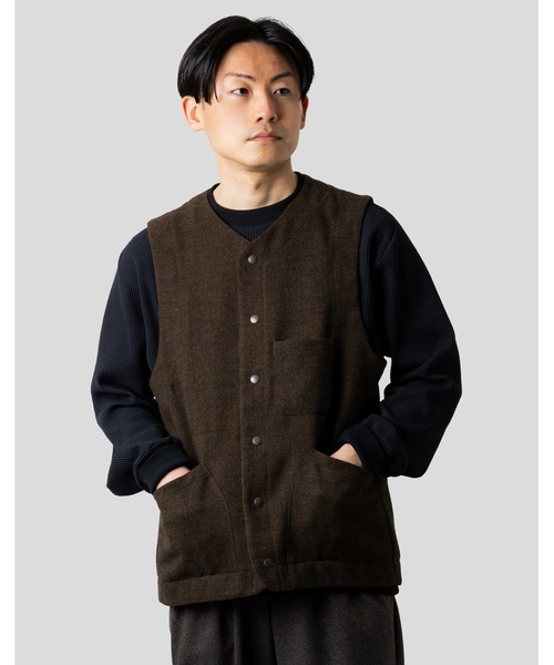 narifuri（ナリフリ）の「ツイーディワークベスト（ベスト・メンズ・ダークブラウン/ダークグリーン・X-LARGE/LARGE/MEDIUM/SMALL）」の11枚目の写真