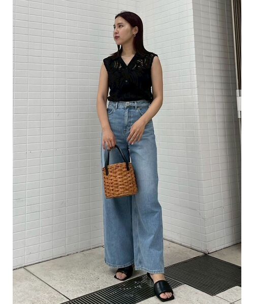 LAGUNAMOON（ラグナムーン）の「エンブロイダリーレースポロトップス（シャツ/ブラウス・レディース・アイボリー/ブラック・FREE）」の3枚目の写真