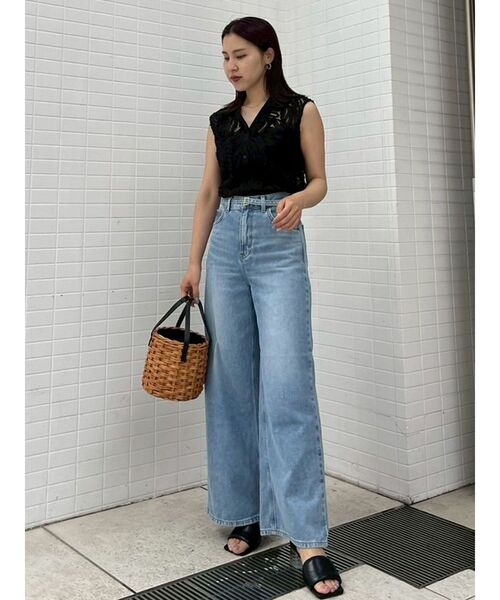 LAGUNAMOON（ラグナムーン）の「エンブロイダリーレースポロトップス（シャツ/ブラウス・レディース・アイボリー/ブラック・FREE）」の4枚目の写真