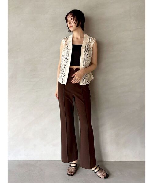 LAGUNAMOON（ラグナムーン）の「エンブロイダリーレースポロトップス（シャツ/ブラウス・レディース・アイボリー/ブラック・FREE）」の8枚目の写真