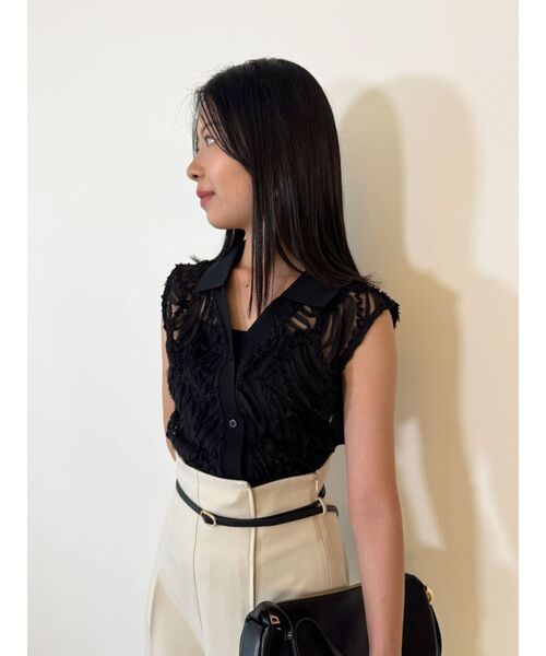 LAGUNAMOON（ラグナムーン）の「エンブロイダリーレースポロトップス（シャツ/ブラウス・レディース・アイボリー/ブラック・FREE）」の11枚目の写真
