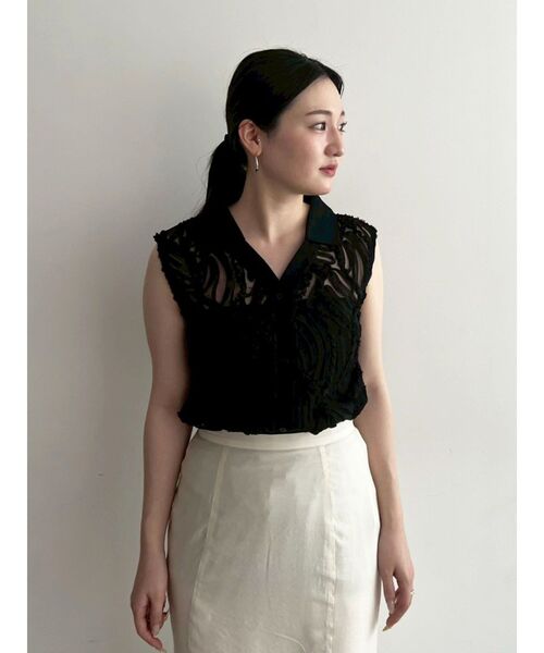 LAGUNAMOON（ラグナムーン）の「エンブロイダリーレースポロトップス（シャツ/ブラウス・レディース・アイボリー/ブラック・FREE）」の19枚目の写真