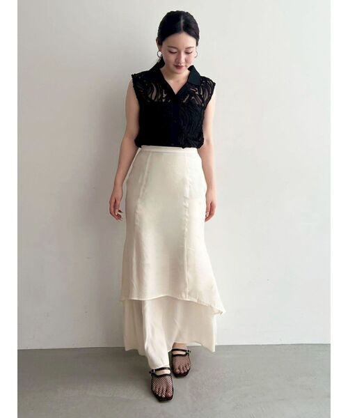 LAGUNAMOON（ラグナムーン）の「エンブロイダリーレースポロトップス（シャツ/ブラウス・レディース・アイボリー/ブラック・FREE）」の20枚目の写真