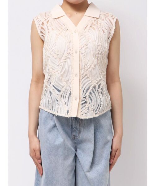 LAGUNAMOON（ラグナムーン）の「エンブロイダリーレースポロトップス（シャツ/ブラウス・レディース・アイボリー/ブラック・FREE）」の21枚目の写真