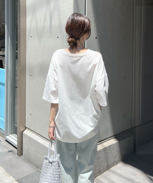 Futier land(フューティアランド)の「レースドッキングTシャツ(Tシャツ/カットソー・レディース・グレー/ブラック/ホワイト・FREE)」の17枚目の写真