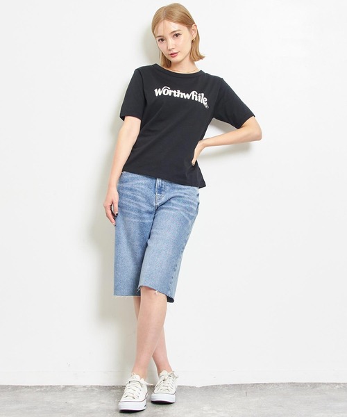 anap mimpi（アナップミンピ）の「カラー ロゴ プリント コンパクト Tシャツ（Tシャツ/カットソー・レディース・ブルー/ブラック/イエロー・FREE）」の6枚目の写真