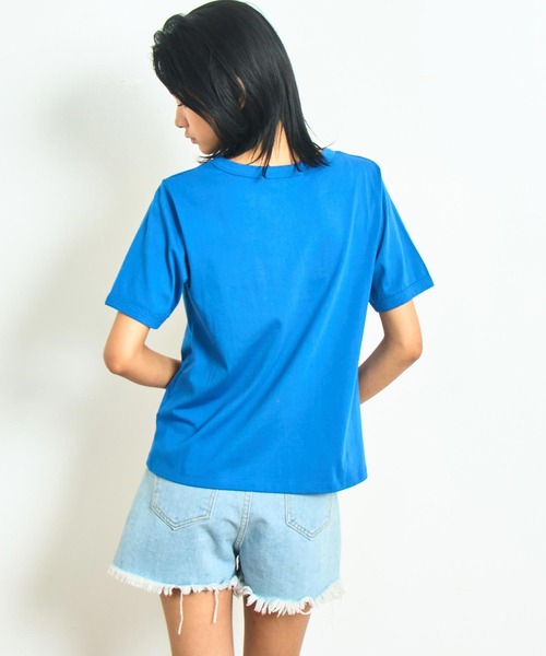 anap mimpi（アナップミンピ）の「カラー ロゴ プリント コンパクト Tシャツ（Tシャツ/カットソー・レディース・ブルー/ブラック/イエロー・FREE）」の9枚目の写真