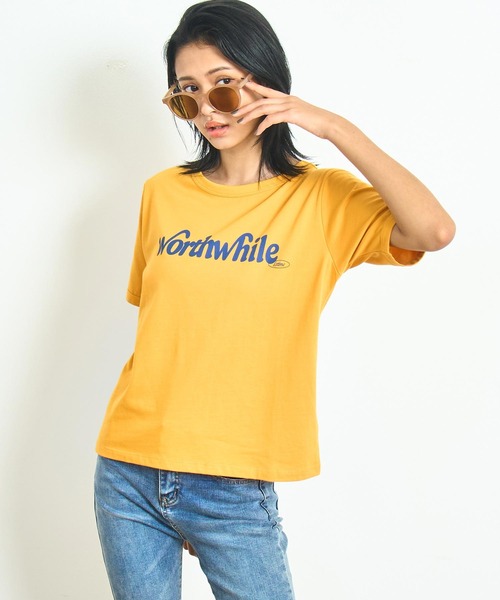 anap mimpi（アナップミンピ）の「カラー ロゴ プリント コンパクト Tシャツ（Tシャツ/カットソー・レディース・ブルー/ブラック/イエロー・FREE）」の12枚目の写真