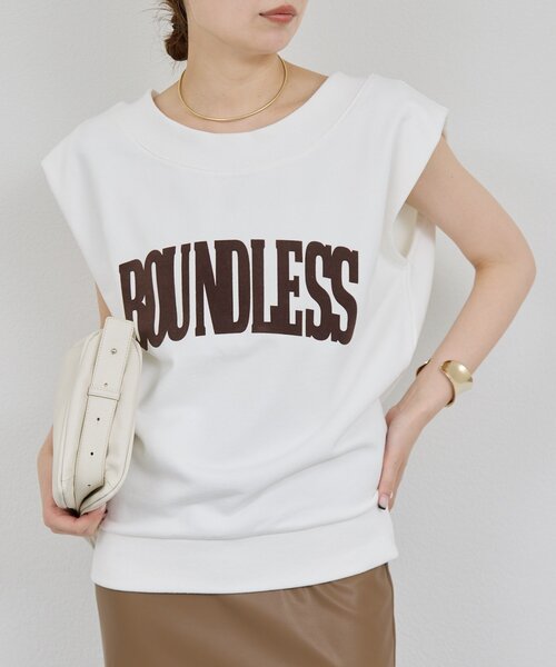 GALLARDAGALANTE（ガリャルダガランテ）の「オフショルロゴスウェットTシャツ（スウェット・レディース・チャコールグレー/オフホワイト・FREE）」の3枚目の写真