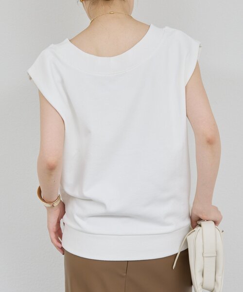 GALLARDAGALANTE（ガリャルダガランテ）の「オフショルロゴスウェットTシャツ（スウェット・レディース・チャコールグレー/オフホワイト・FREE）」の6枚目の写真