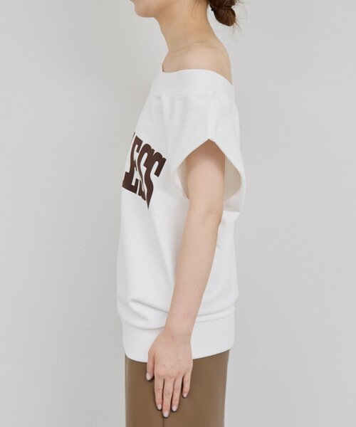 GALLARDAGALANTE（ガリャルダガランテ）の「オフショルロゴスウェットTシャツ（スウェット・レディース・チャコールグレー/オフホワイト・FREE）」の19枚目の写真