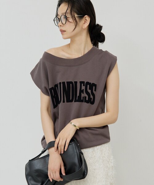 GALLARDAGALANTE（ガリャルダガランテ）の「オフショルロゴスウェットTシャツ（スウェット・レディース・チャコールグレー/オフホワイト・FREE）」の20枚目の写真