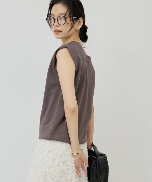 GALLARDAGALANTE（ガリャルダガランテ）の「オフショルロゴスウェットTシャツ（スウェット・レディース・チャコールグレー/オフホワイト・FREE）」の21枚目の写真