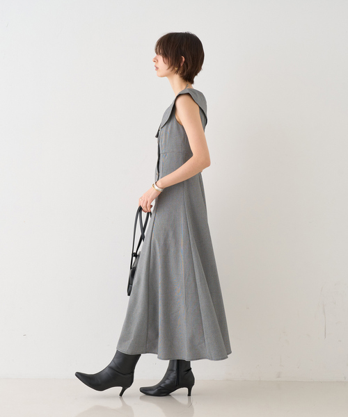 EMMA ROUGE VIF(エマルージュヴィフ)の「【一部店舗限定】アシメショルダーワンピース(ワンピース・レディース・ブラウン/ストライプ・38/36)」の8枚目の写真
