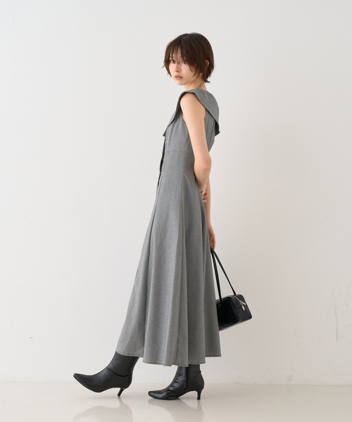 EMMA ROUGE VIF(エマルージュヴィフ)の「【一部店舗限定】アシメショルダーワンピース(ワンピース・レディース・ブラウン/ストライプ・38/36)」の9枚目の写真