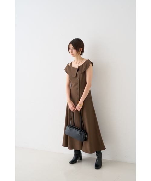 EMMA ROUGE VIF(エマルージュヴィフ)の「【一部店舗限定】アシメショルダーワンピース(ワンピース・レディース・ブラウン/ストライプ・38/36)」の10枚目の写真