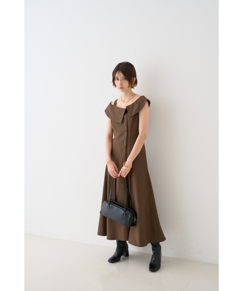 EMMA ROUGE VIF(エマルージュヴィフ)の「【一部店舗限定】アシメショルダーワンピース(ワンピース・レディース・ブラウン/ストライプ・38/36)」の11枚目の写真