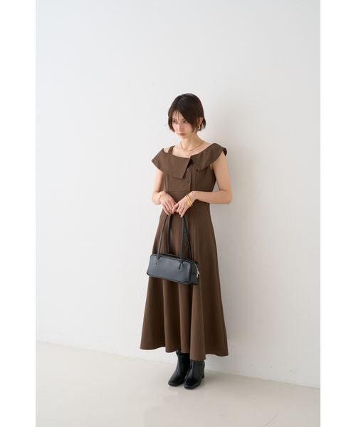 EMMA ROUGE VIF(エマルージュヴィフ)の「【一部店舗限定】アシメショルダーワンピース(ワンピース・レディース・ブラウン/ストライプ・38/36)」の12枚目の写真